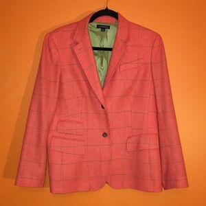 Land’s End Woman’s Size 14  Salmon Pink Wool Blazer Spring Office Casual